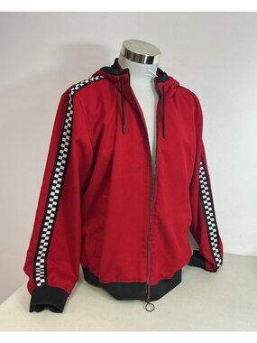 Zara Checkered Racing Jacket Hooded Mens XL